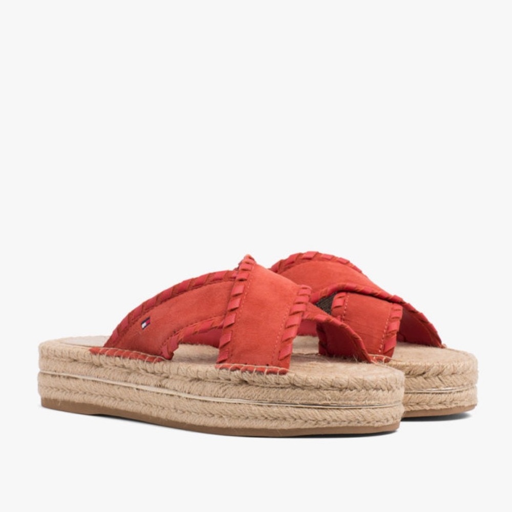 Tommy Hilfiger women’s red platform sandals